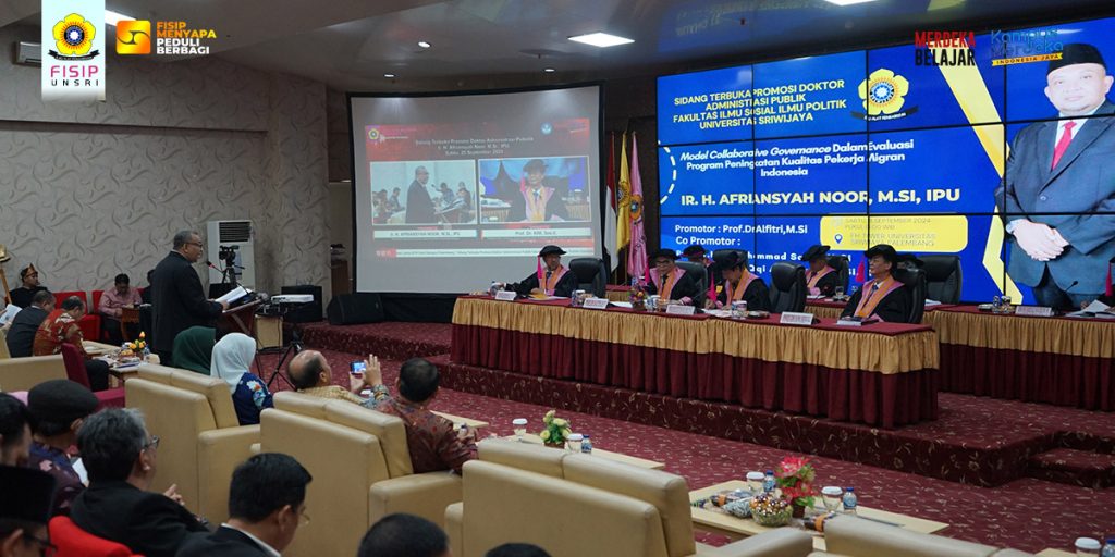 Sidang Terbuka Promosi Doktor Admministrasi Publik, Wamenaker Afriansyah Noor Raih Predikat Cumlaude di FISIP UNSRI